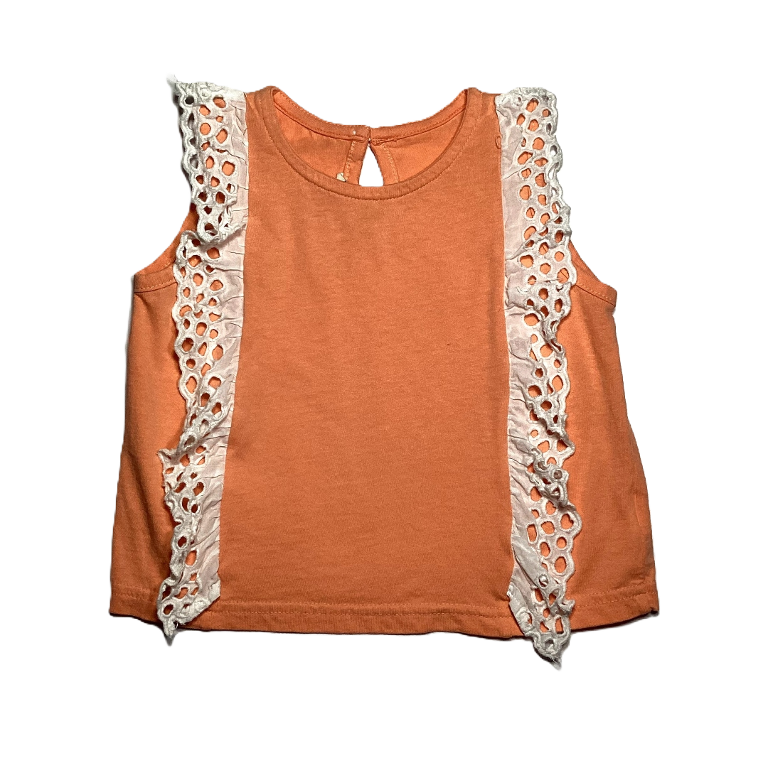 3T Girls Cohen Melon Tank w/Ivory Side Ruffles