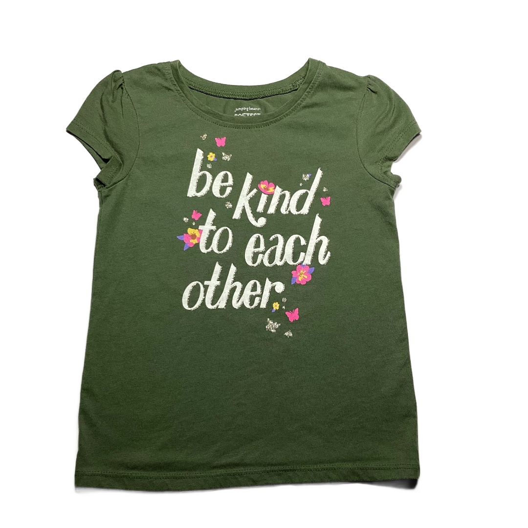 3T Girls Jumping Beans Sage Green Be Kind to Each Other Tshirt