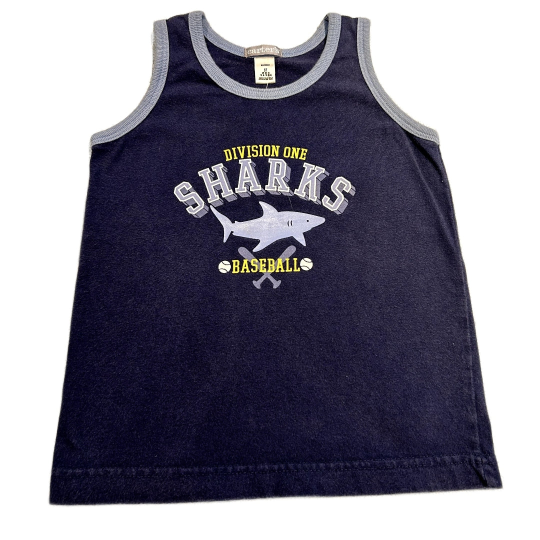 3T Boys Carter's Vintage Navy Division One Sharks Tank Top