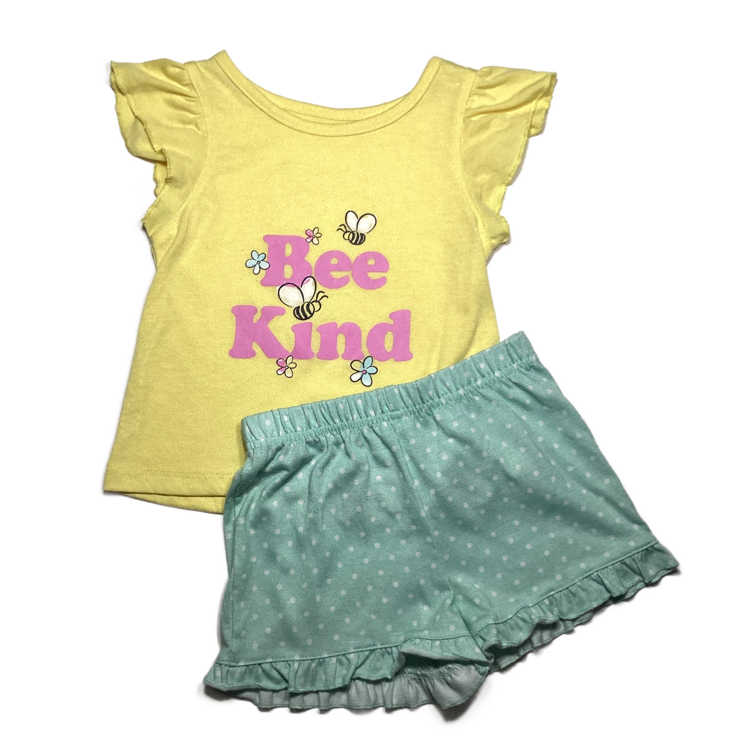 3T Girls Cuddl Duds Yellow Bee Kind 2 Piece Pajamas