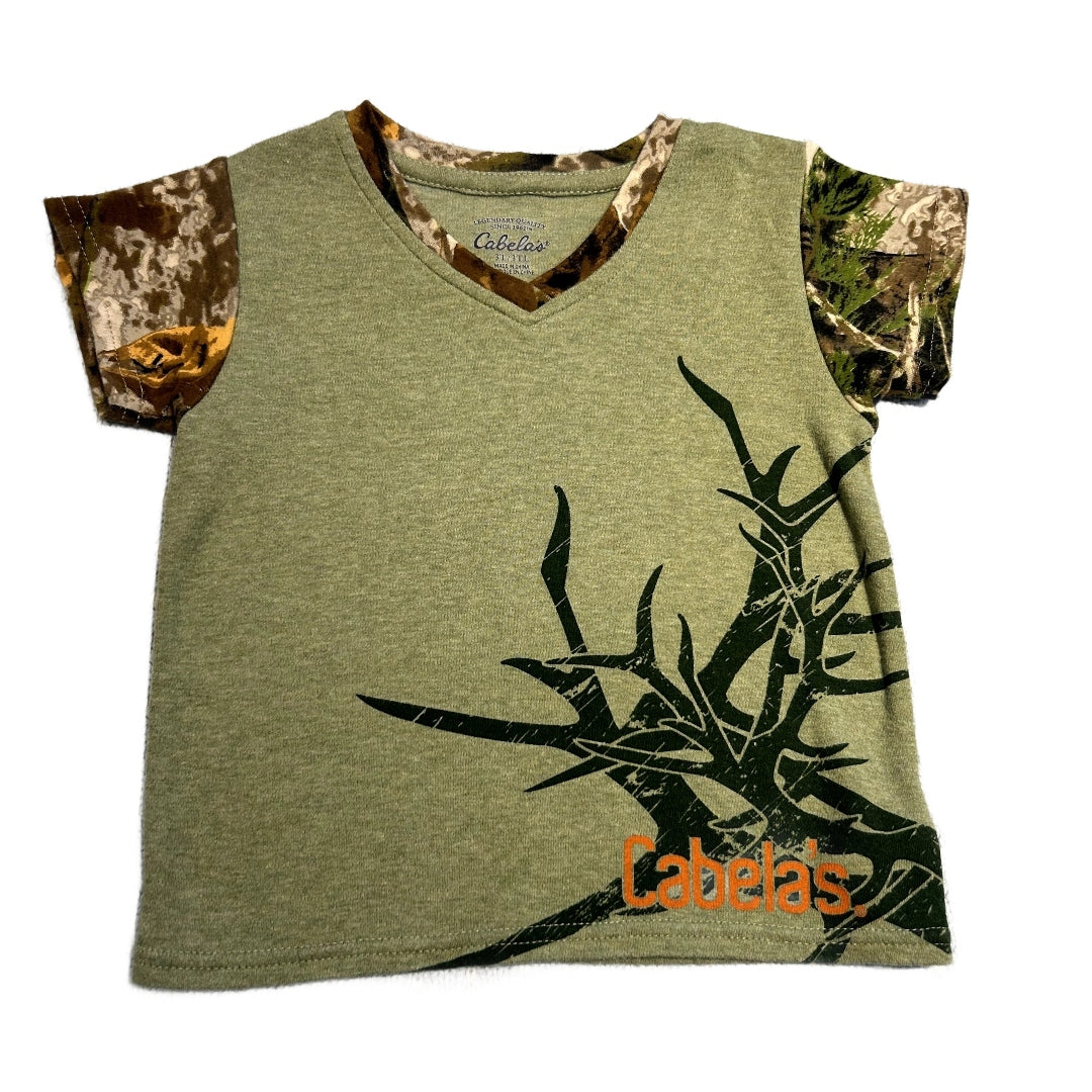 3T Boys Cabela's Sage Green w/Antlers Tshirt