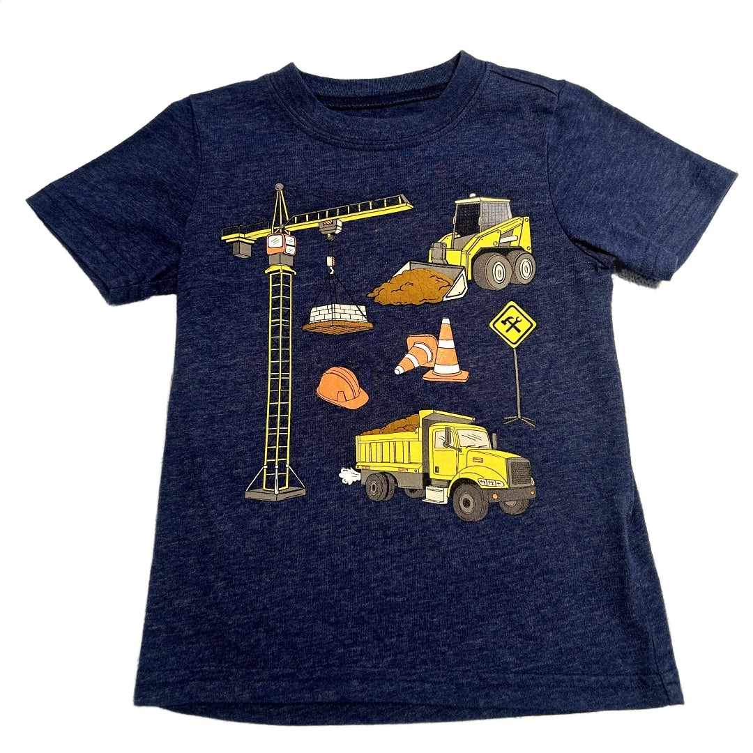 3T Boys Carter's Blue Tshirt w/Construction Vehicles