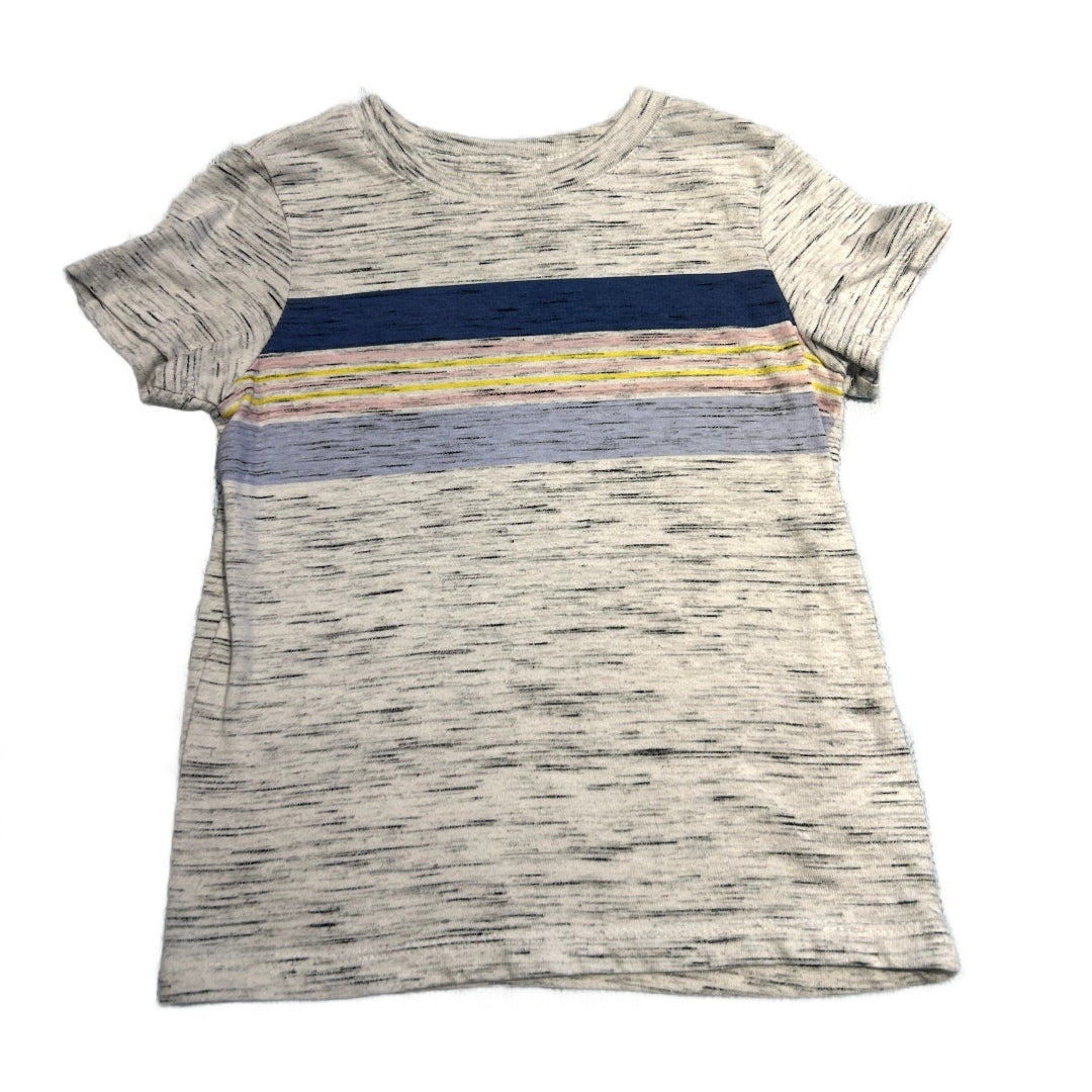 3T Boys Cat & Jack Gray Tshirt w/Blues/Pink Chest Stripes