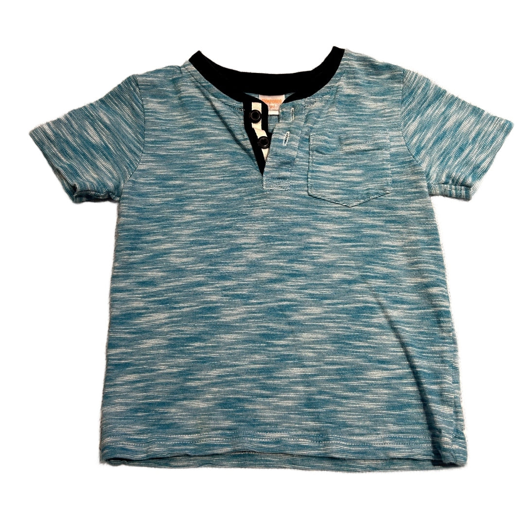 3T Boys Gymboree Dark Turquoise/Navy Button Down Tshirt