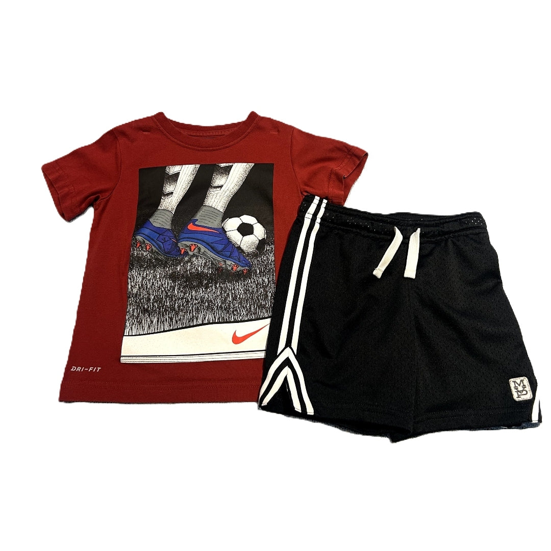 3T Boys Nike Dark Red Tshirt, Carter's MVP Sport Shorts