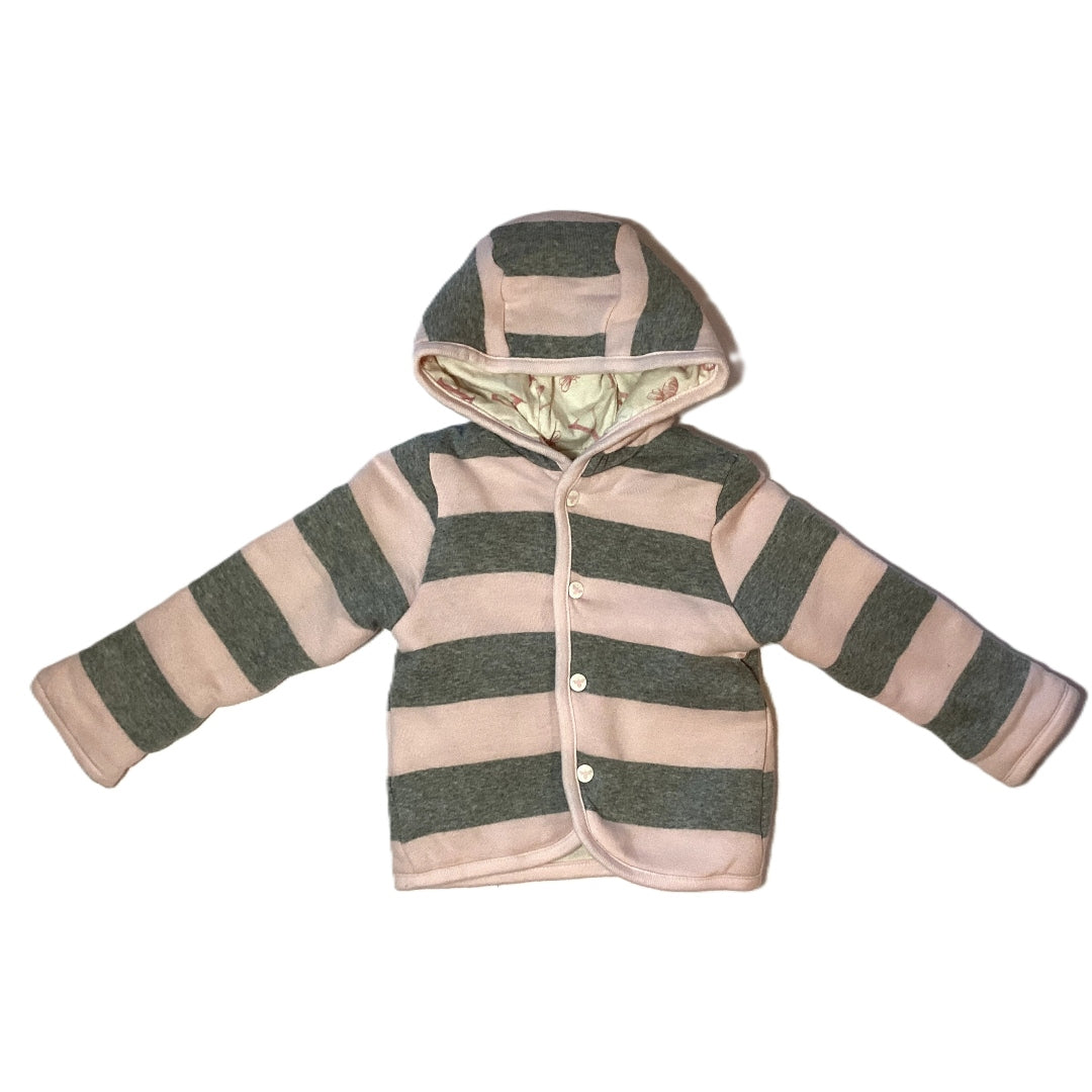 9-12 Girls Burt's Bees Baby Pink/Gray Quilted Jacket