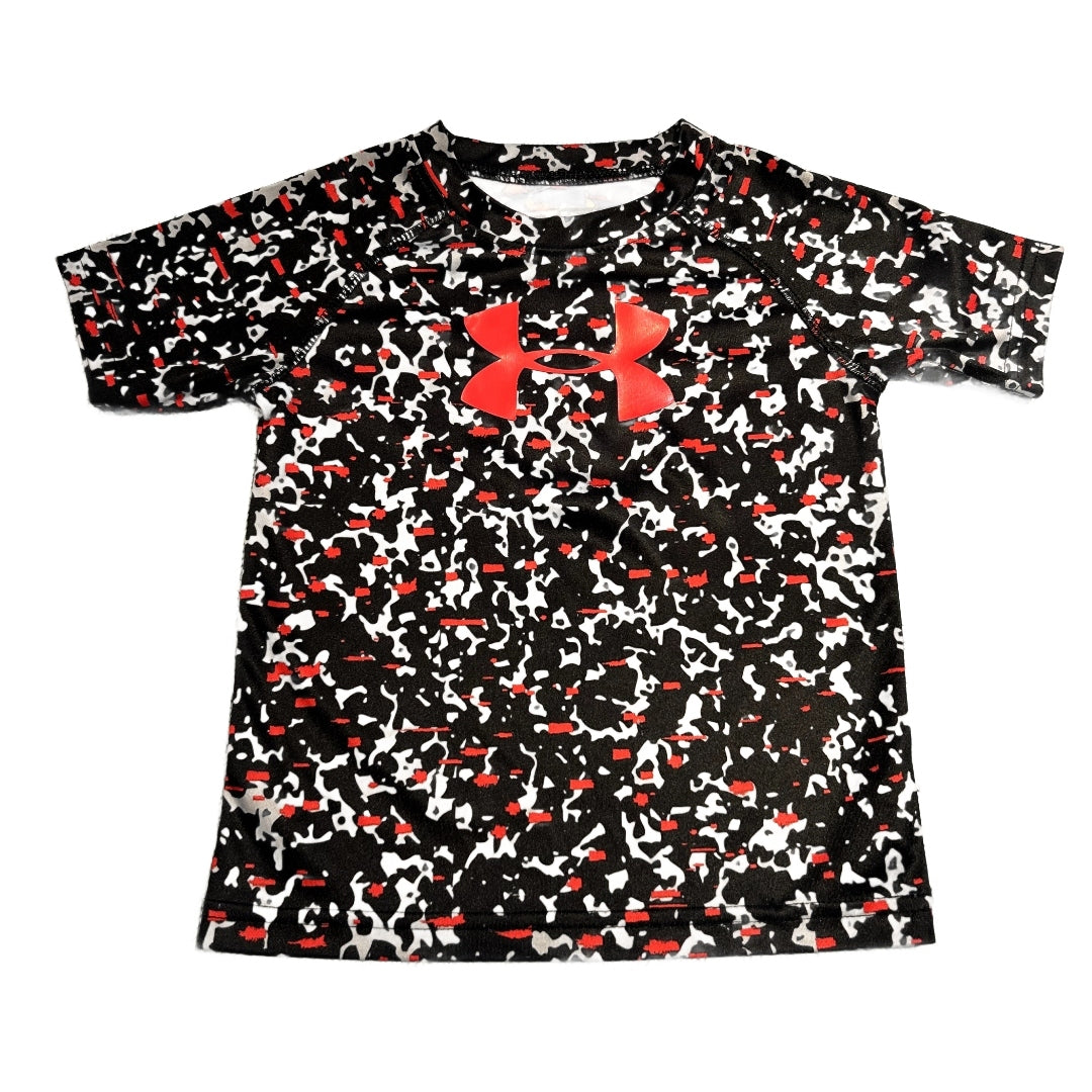 3T Boys Black/Red/Gray Under Armour Sport Shirt