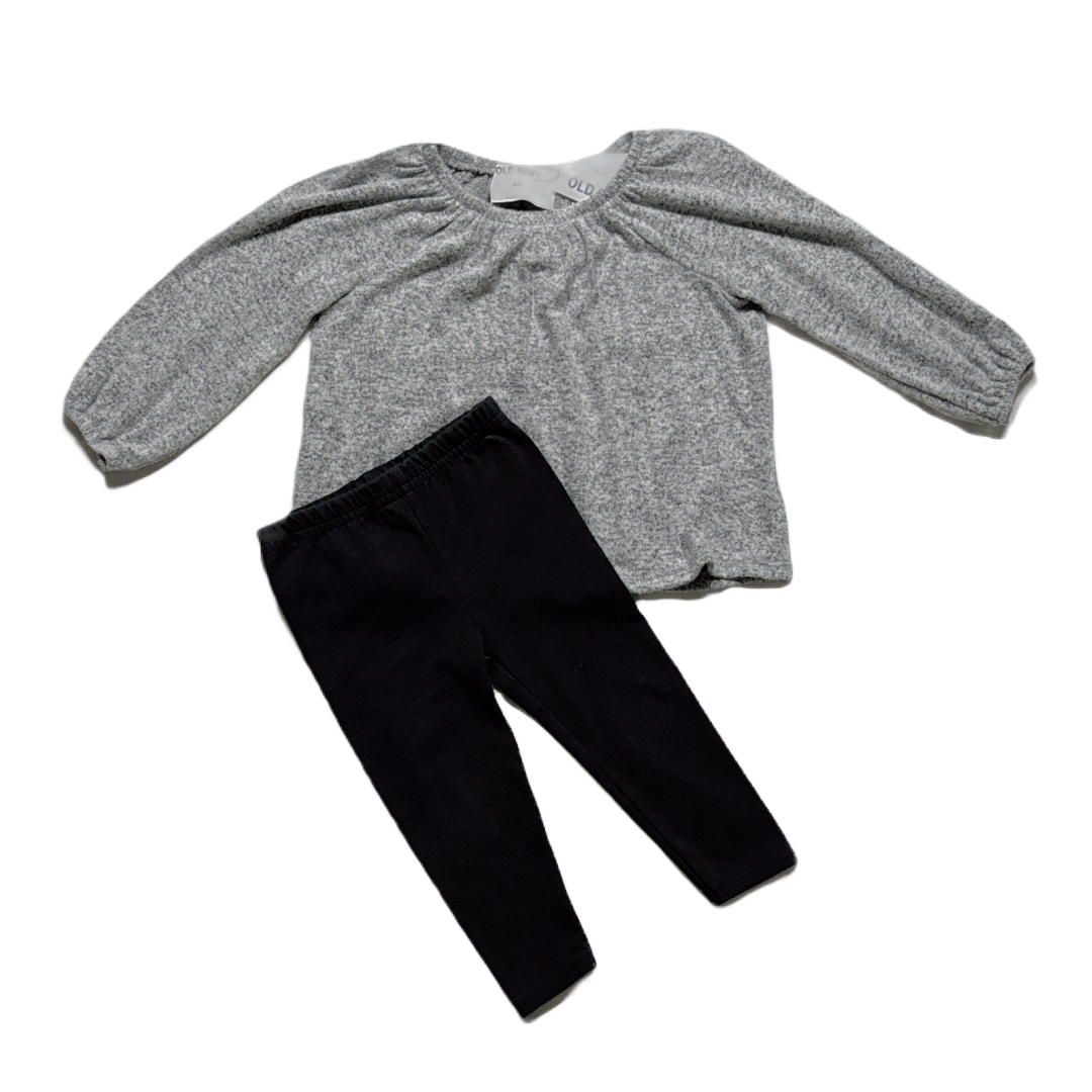12-18 Girls NWT Gray Old Navy Blouse, Garanimals Black Legging