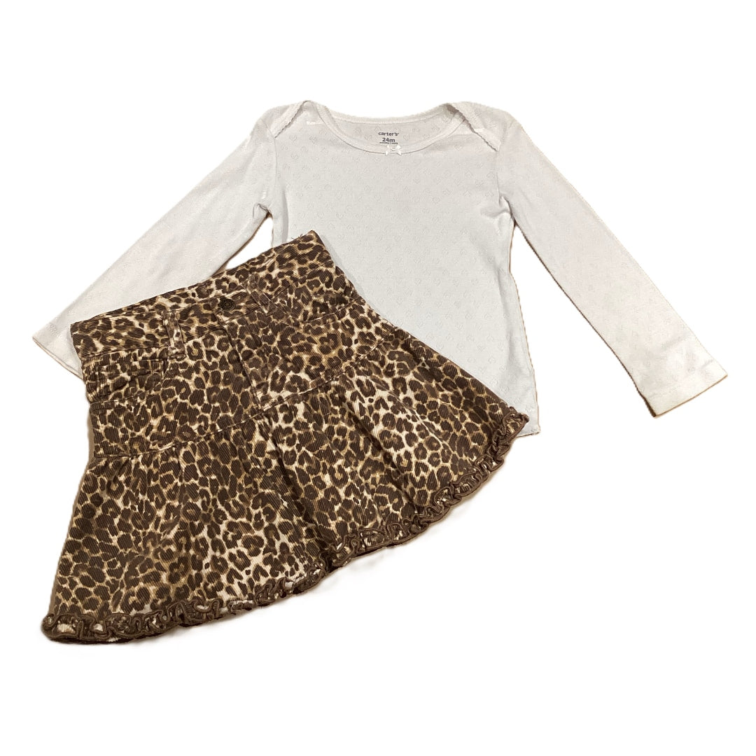 18-24 Girls Carter's Long Sleeve Shirt, Children's Place Corduroy Animal Print Skirt