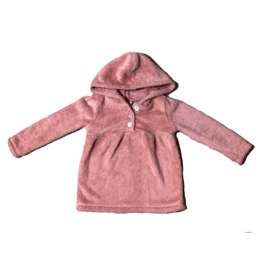 2T Girls Carter's Dusty Rose Fuzzy Fleece Hoodie