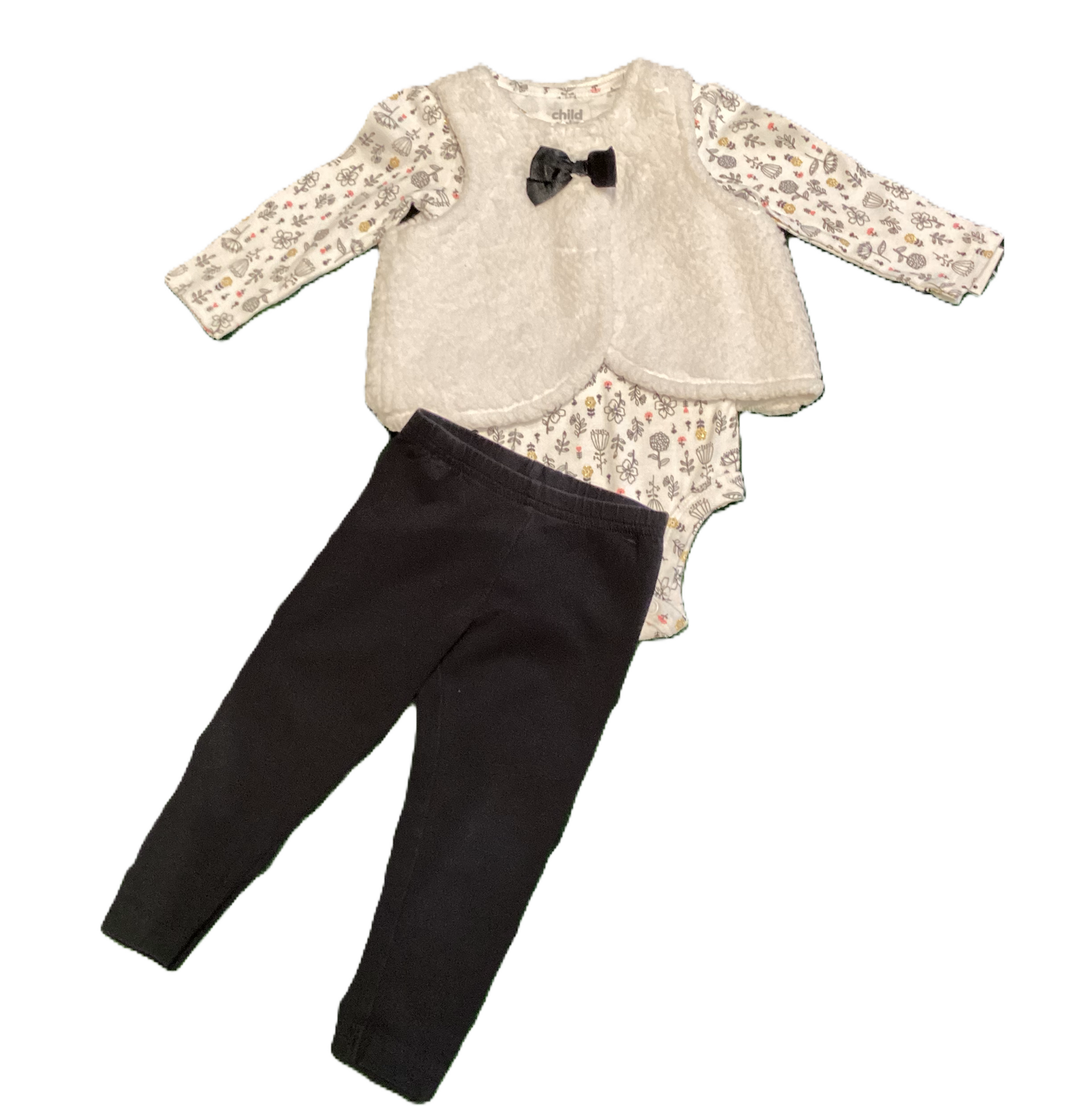 6-9 Girls Just One You Fleece Vest, Matching Onesie, Carter's Leggings