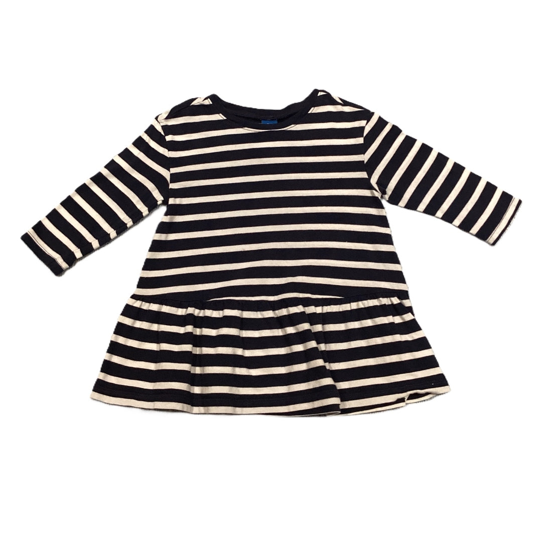 12-18 Girls Old Navy Navy/White Stripe Ruffle Bottom Shirt