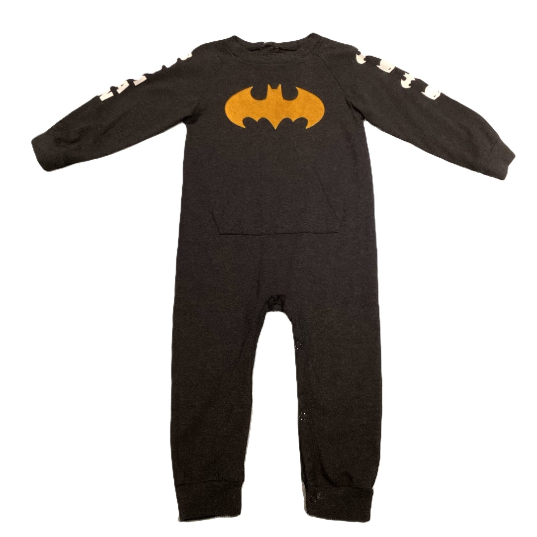 12-18 Boys Batman Charcoal One Piece w/Gold Bat Signal