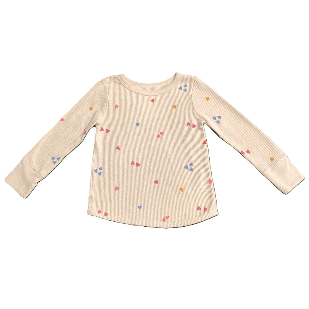 3T Girls Garanimals Ivory Waffle Shirt w/Hearts