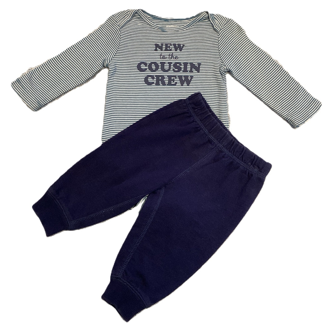 3-6 Boys Carter's Long Sleeve New to the Cousins Crew Onesie, Carter's Sweatpants