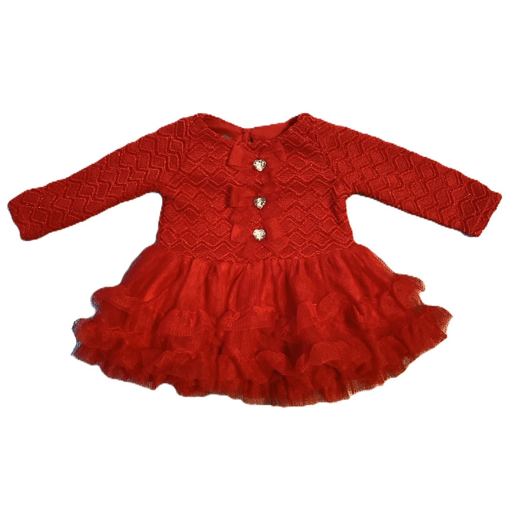 0-3 Girls Nanette Baby Red Party Dress