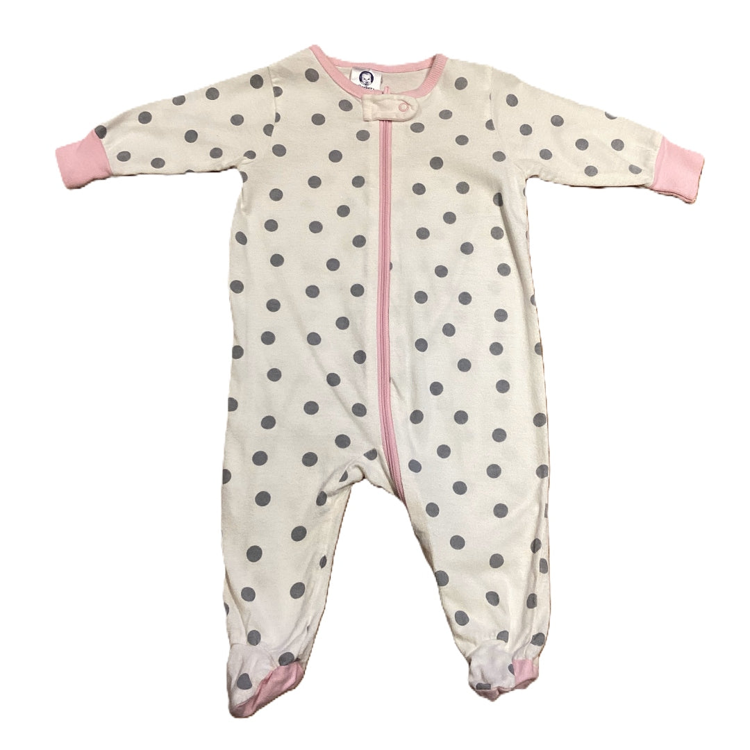 0-3 Girls Gerber's Pink/Gray Polka Dot Sleeper
