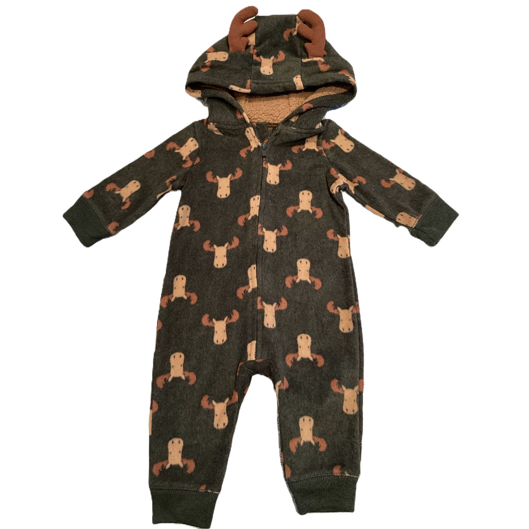 3-6 Boys Just One You Gray Moose Fleece Outfit