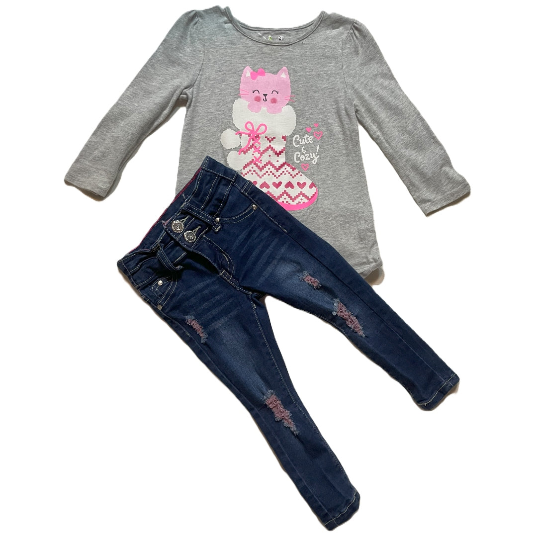 2T Girls Jumping Beans Cute and Cozy, Cutie Patootie Skinny Jeans