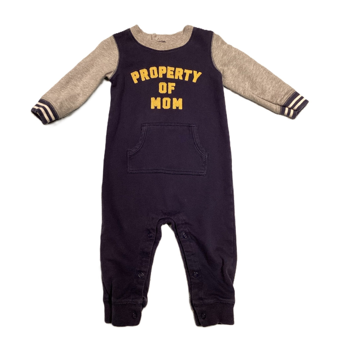6-9 Boys Carter's Property of Mom Navy/Gray One Piece