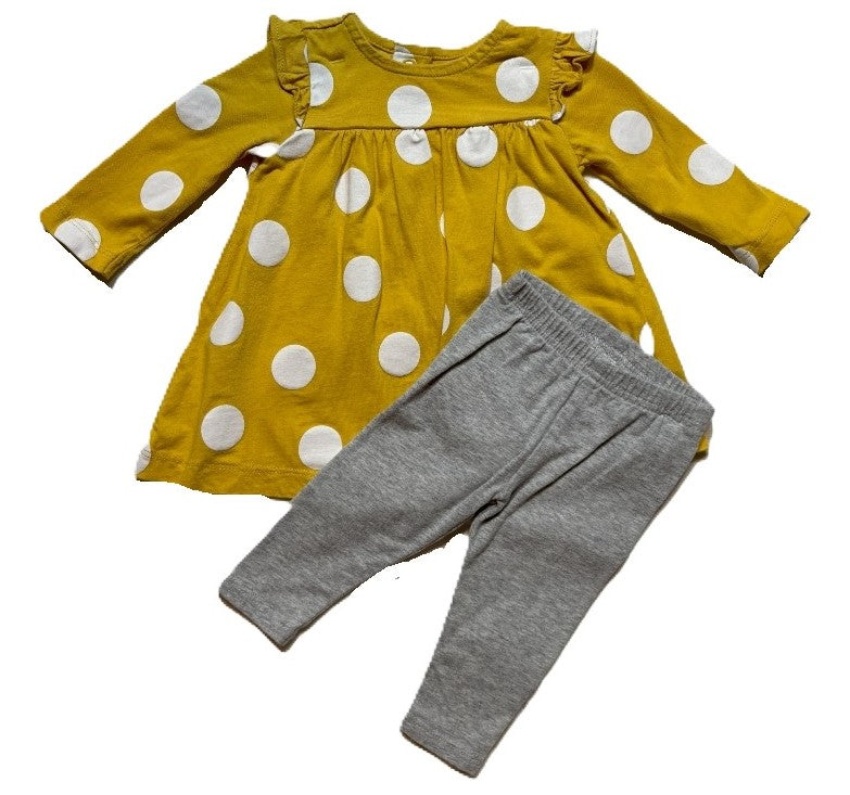 0-3 Girls Carter's Polka Dot Shirt, Just One You Leggings