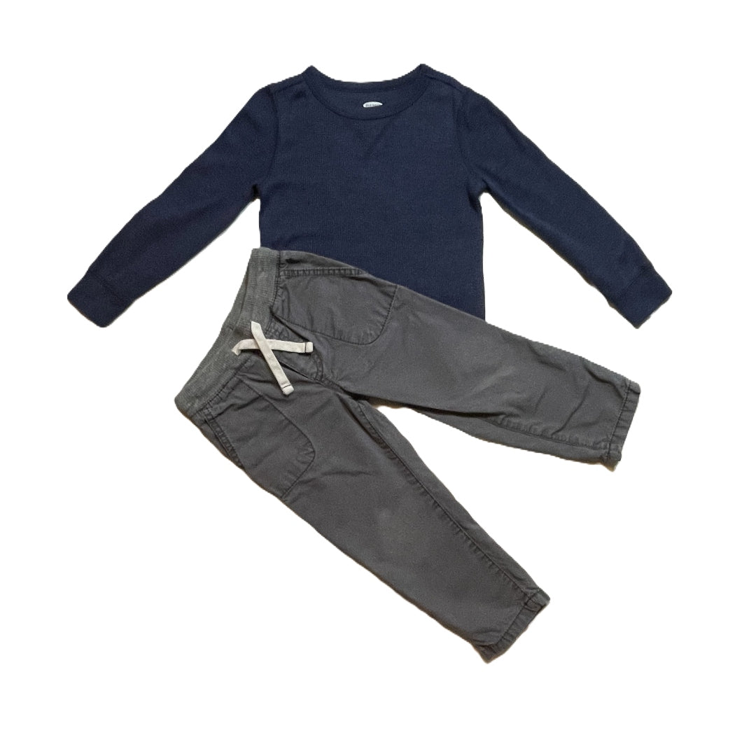 3T Boys Old Navy Ribbed Sweatshirt, Carters Gray Pants