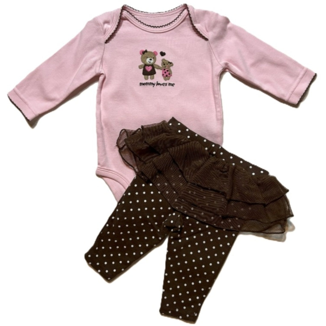 0-3 Girls Carter's Mommy Loves Me Onesie, Just One You Tutu Leggings