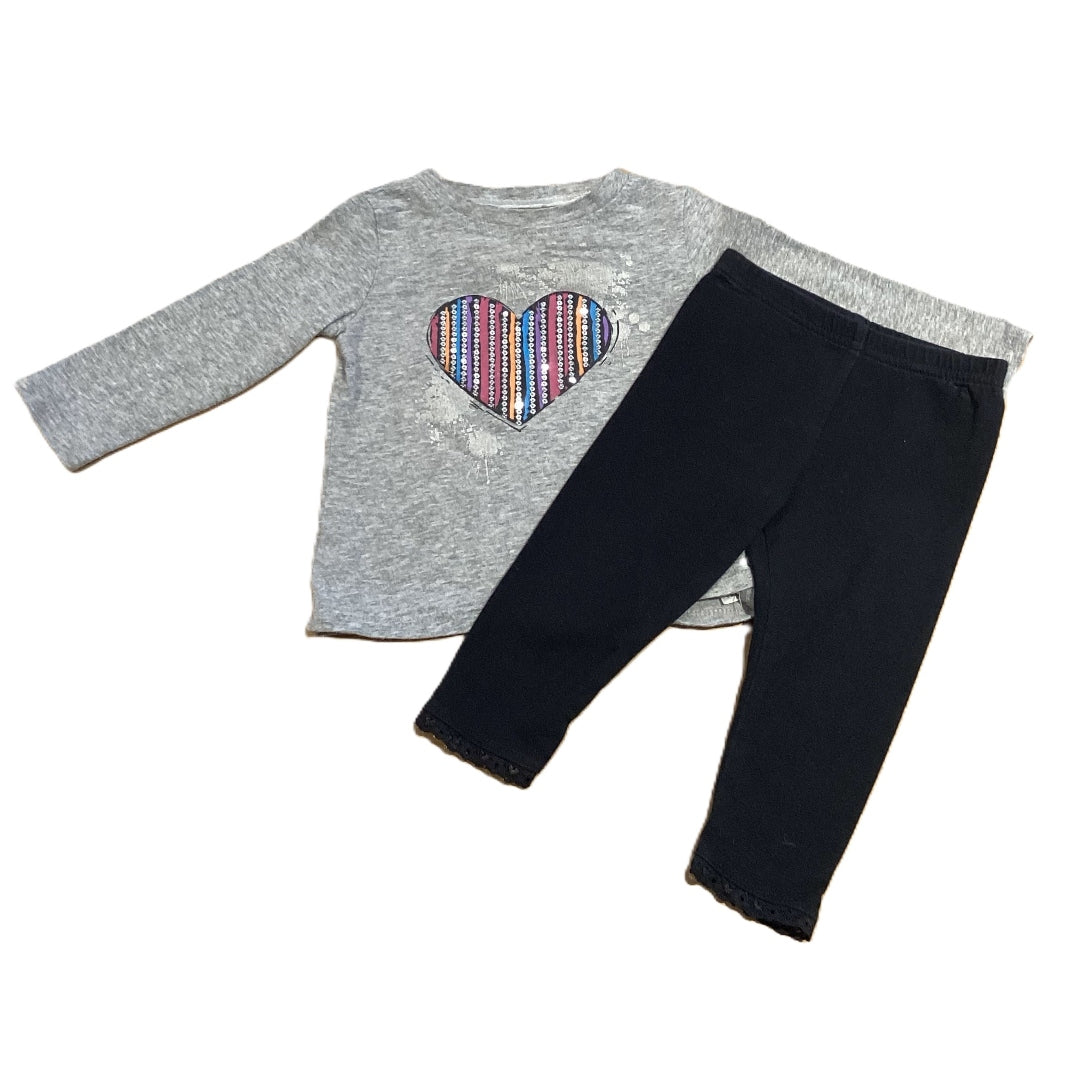 3-6 Girls Striped Heart Long Sleeve Shirt, Carter's Pants