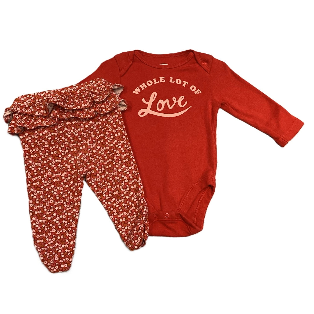 3-6 Girls Old Navy Long Sleeve Whole Lot of Love Onesie, Gymboree Leggings