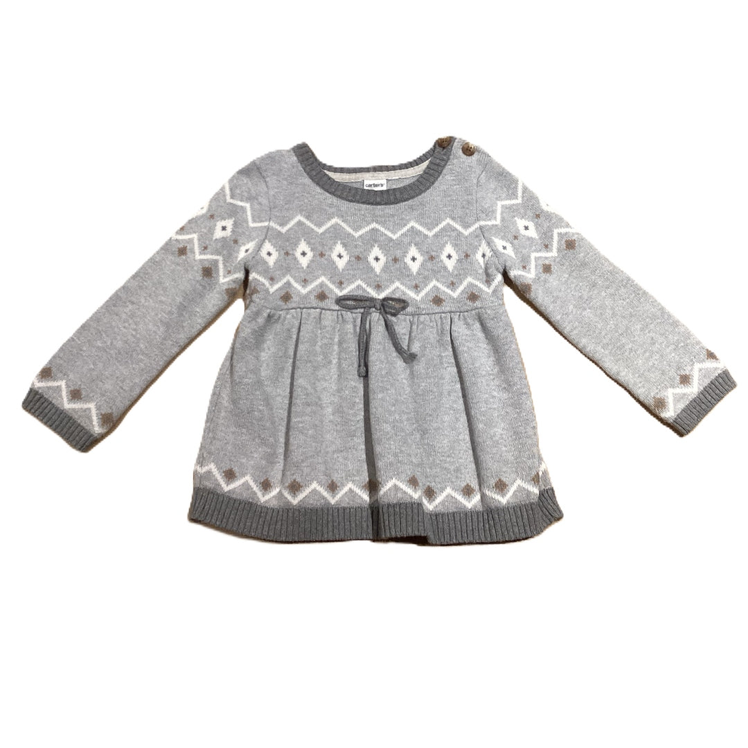 18-24 Girls Carter's Gray Tie Front Sweater