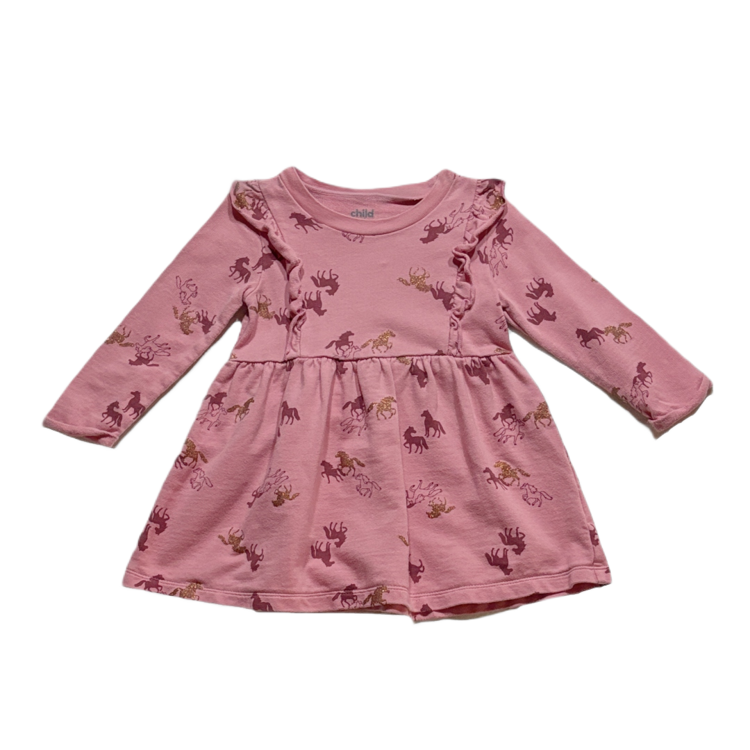 12-18 Girls Carter's Pink Horse Sweatshirt Dress