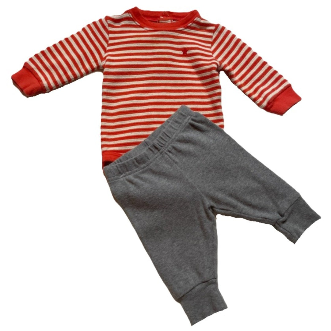 0-3 Boys Carter's Striped Shirt, Simple Joys Sweatpants