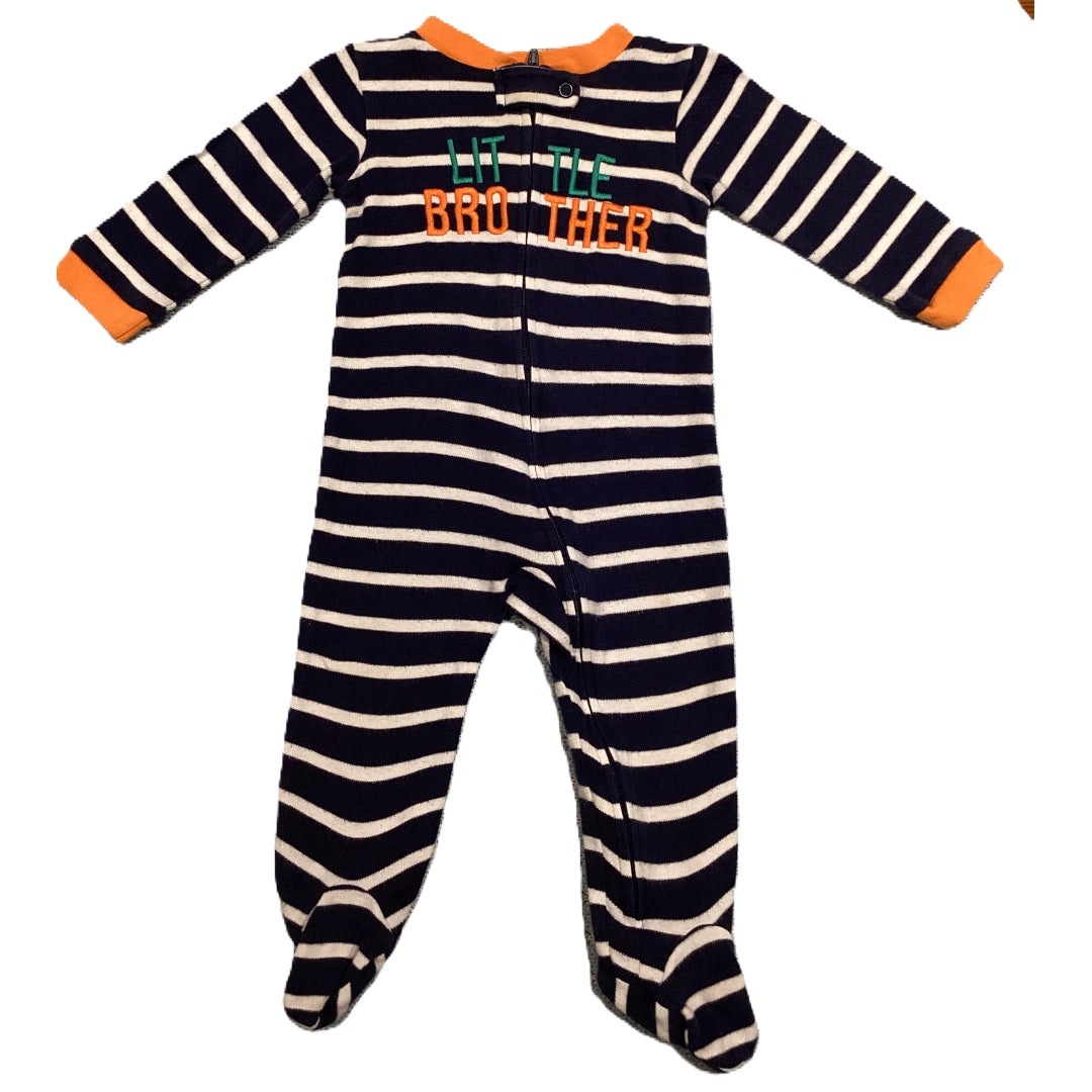 6-9 Boys Just One You Navy/White/Orange Little Brother Sleeper