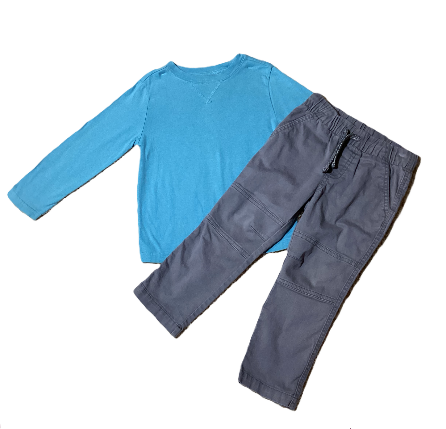 3T Boys Crazy 8 Teal Long Sleeve Shirt, Cat & Jack Gray Joggers
