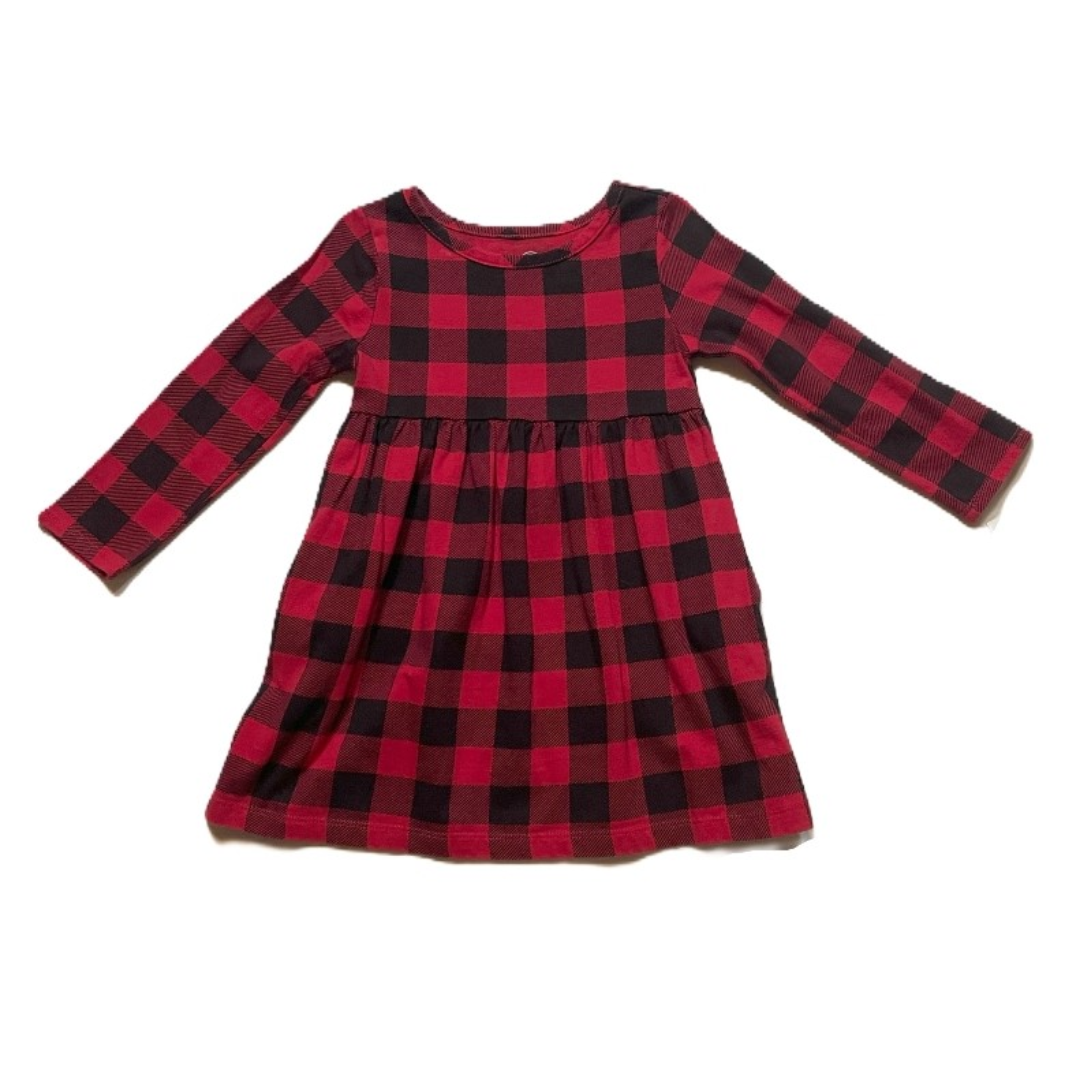 2T Girls Wonder Nation Plaid Long Sleeve Dress