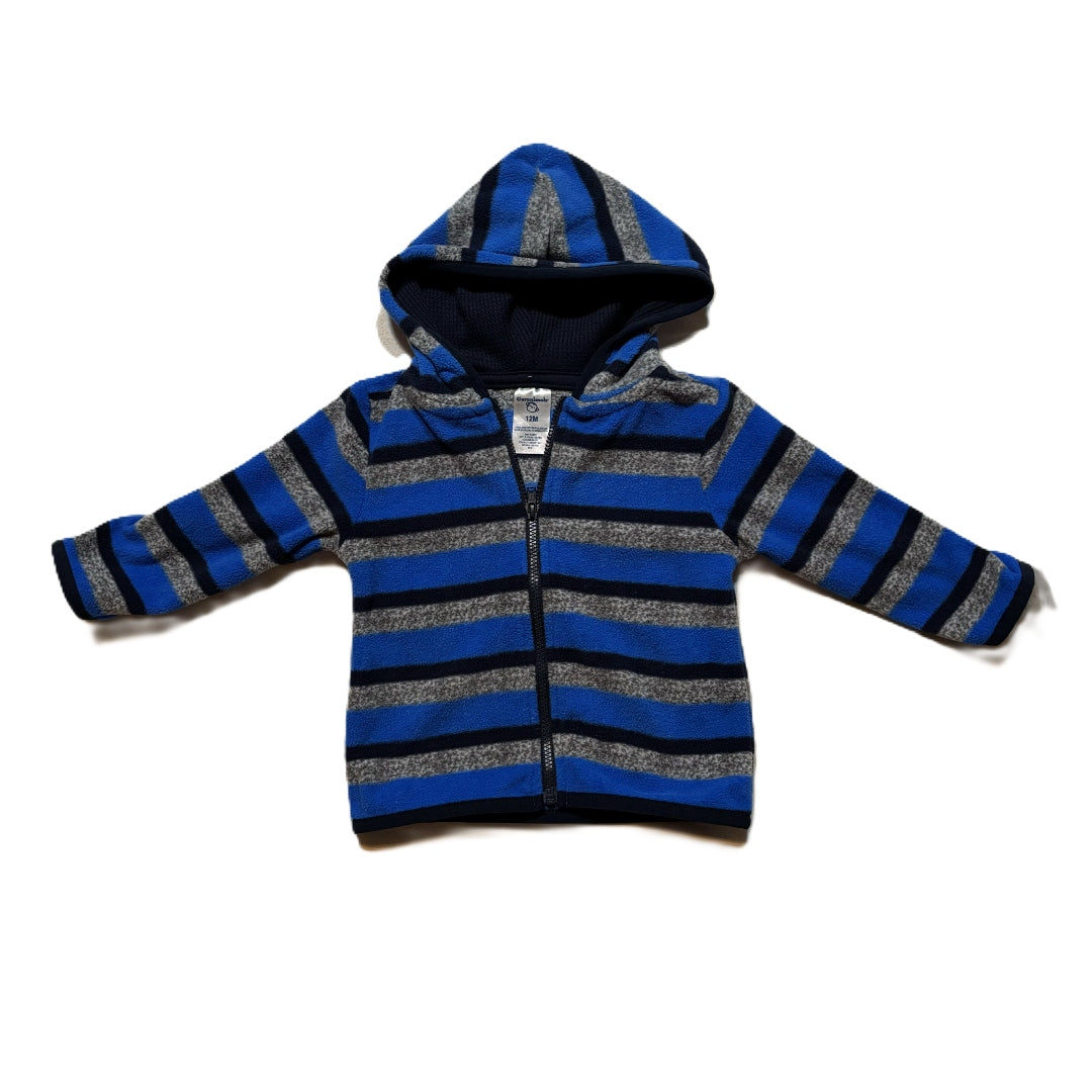 9-12 Boys Garanimals Blue/Gray Striped Front Zip Sweatshirt