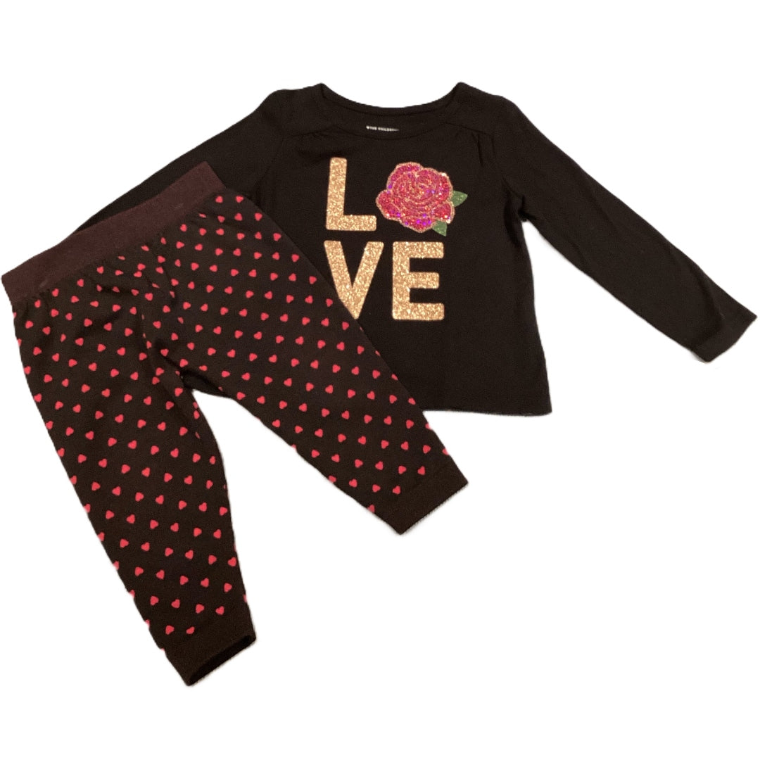 12-18 Girls The Children's Place Love Long Sleeve Shirt, Limited Too Tights/Leggings