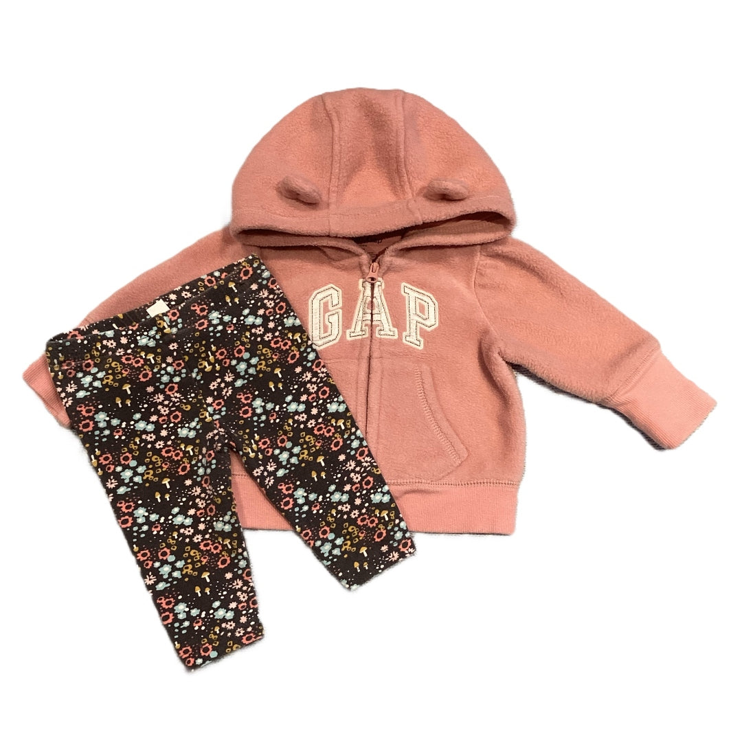 3-6 Girls Baby Gap Fleece Hooded Sweatshirt, Jumping Beans Floral Leggings