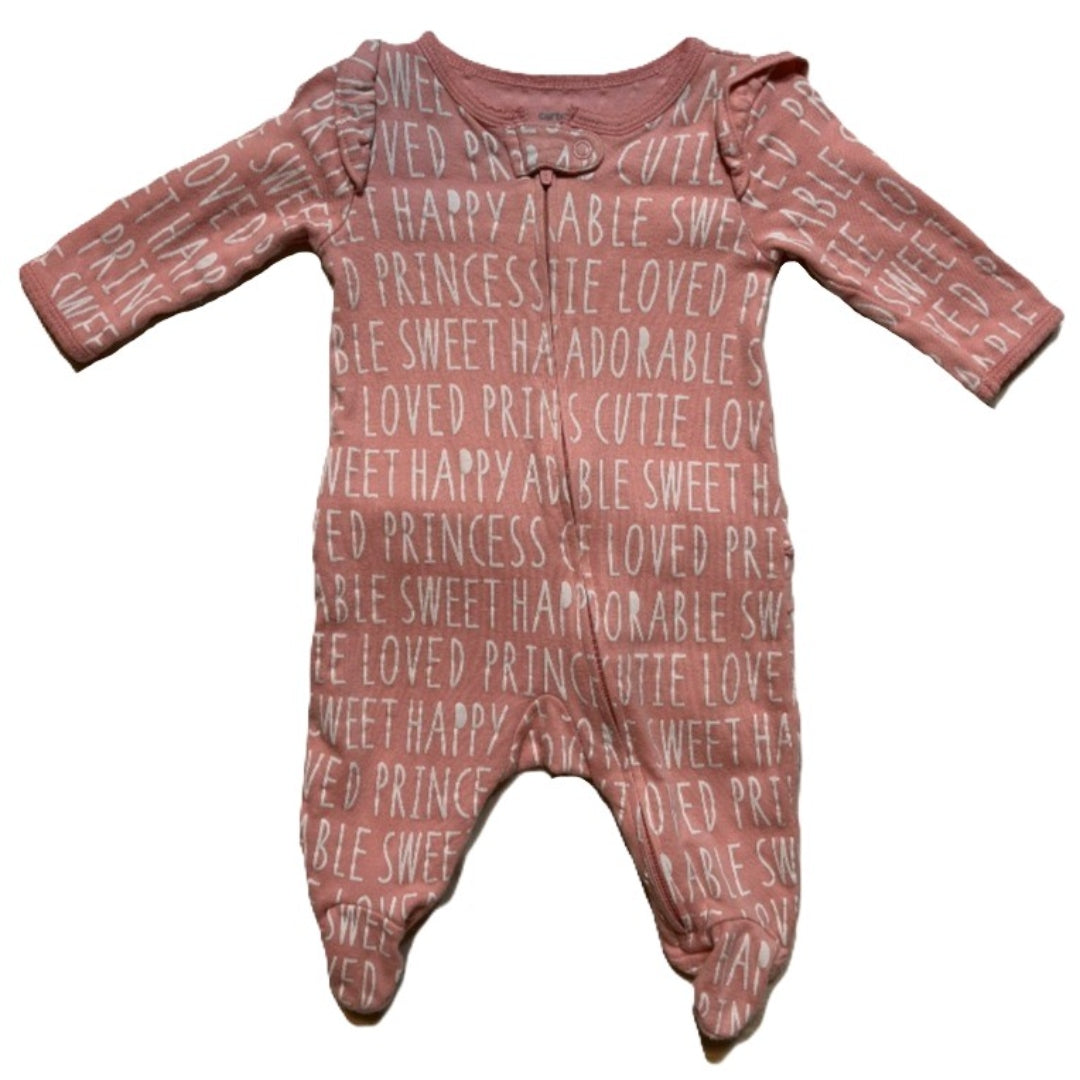 0-3 Girls Carter's Printed Ruffle Bottom Sleeper