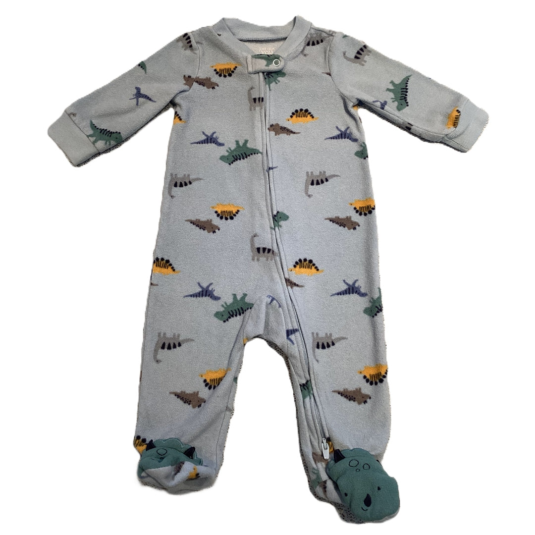 3-6 Boys Just One You Light Blue w/Dinos Fleece Sleeper