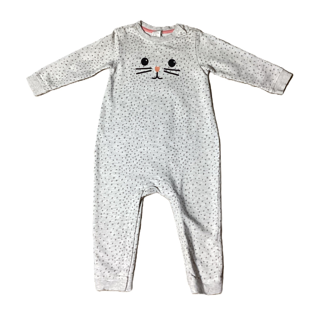 2T Girls H&M Polka Dot Cat Face One Piece