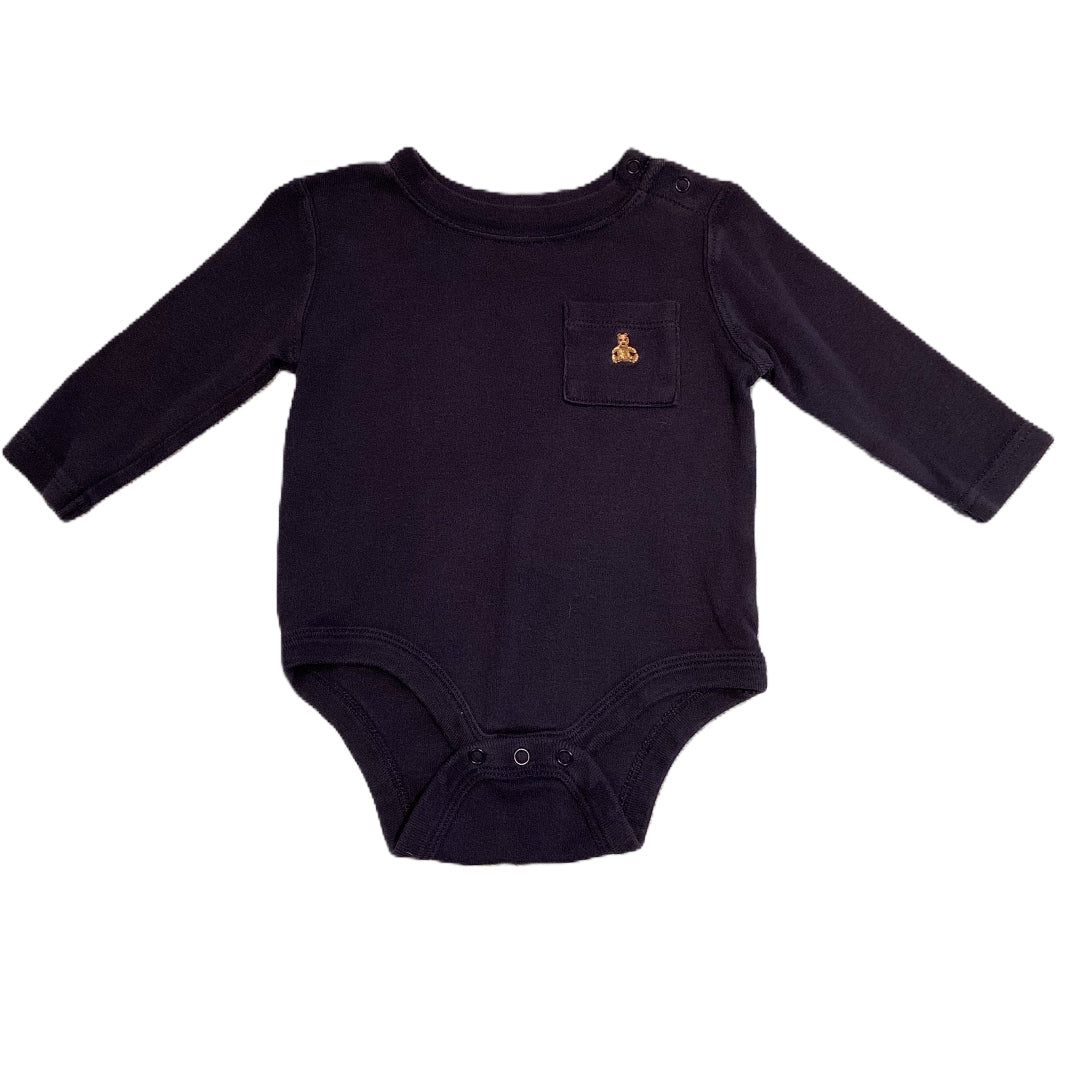 3-6 Boys Baby Gap Navy Long Sleeve Onesie