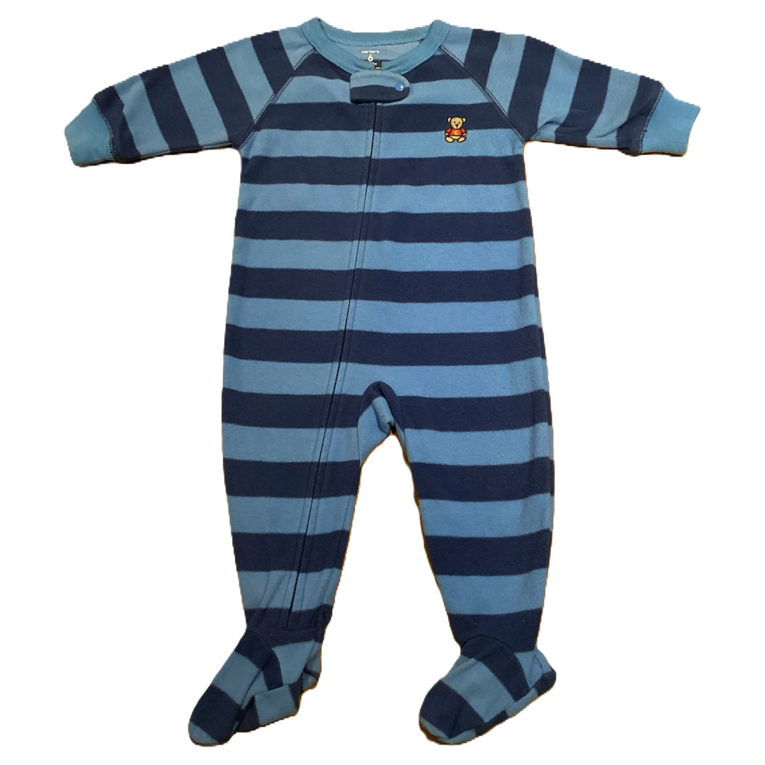 3-6 Boys Carter's Blue Stripes Fleece Sleeper