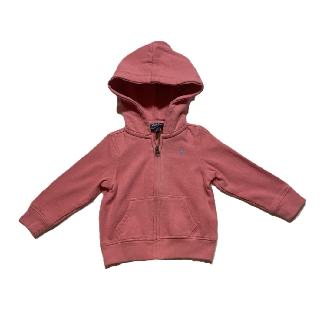 2T Girls Polo Zip Front Hooded Sweatshirt