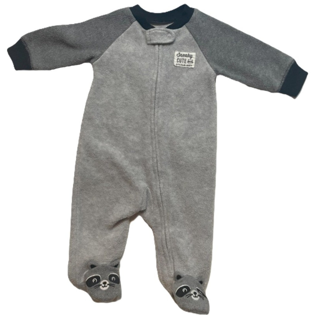 0-3 Boys Carter's Raccoon Foot Fleece Sleeper