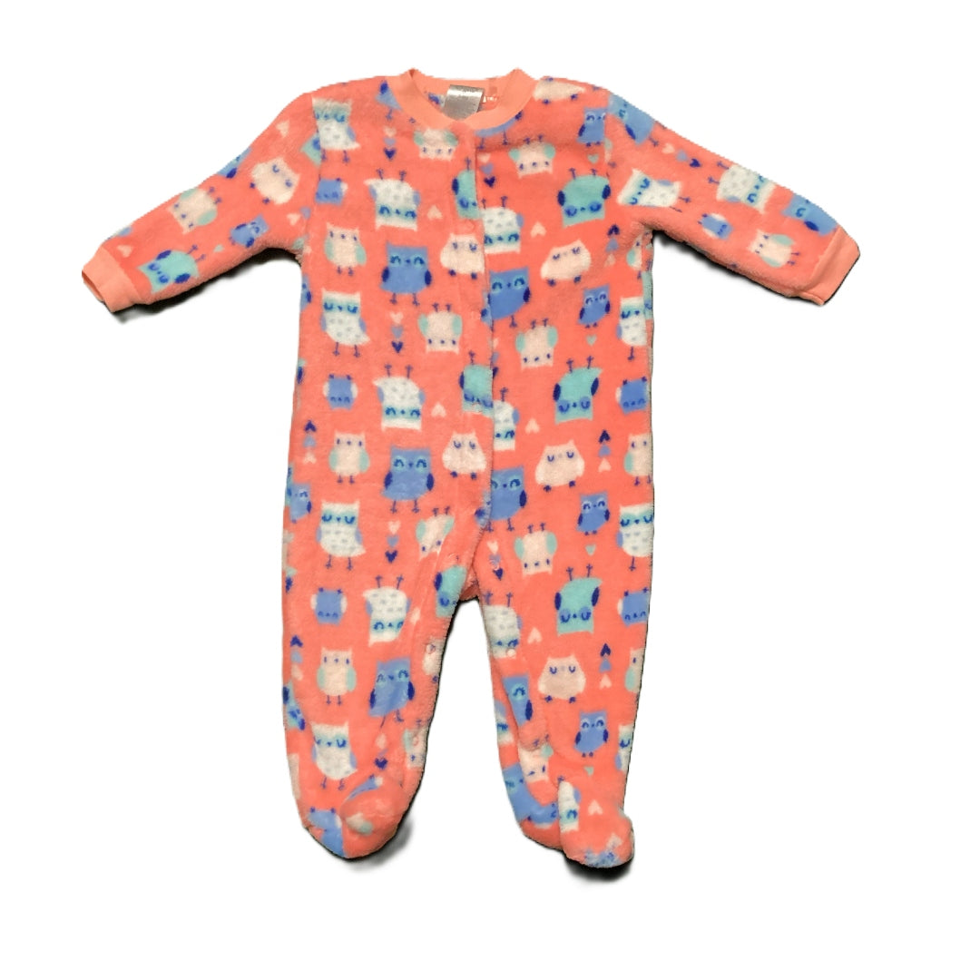 3-6 Girls Baby Gear Melon Fleece Sleeper w/Owls