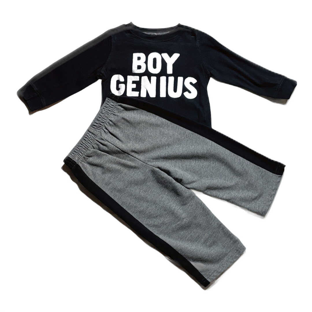 18-24 Boys Carter's Long Sleeve Boy Genius Long Sleeve Shirt, Wonderkids Sweatpants