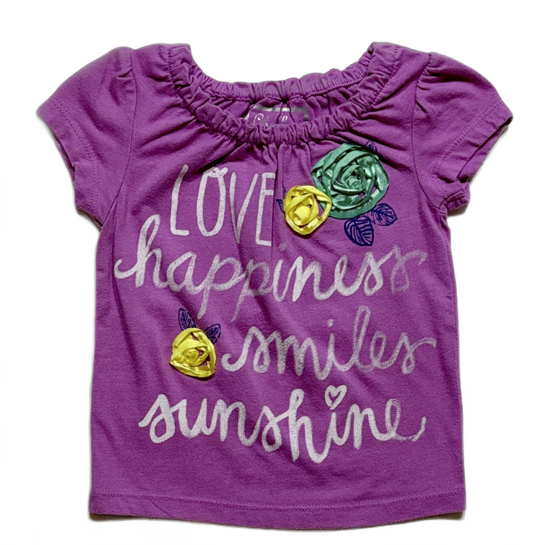 12-18 Girls Cherokee Purple Quote Short Sleeve Top