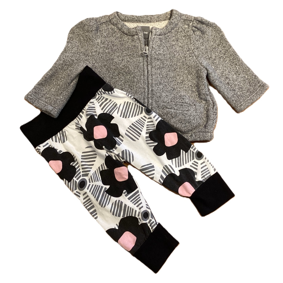 0-3 Girls Baby Gap Front Zip Jacket, Leggings