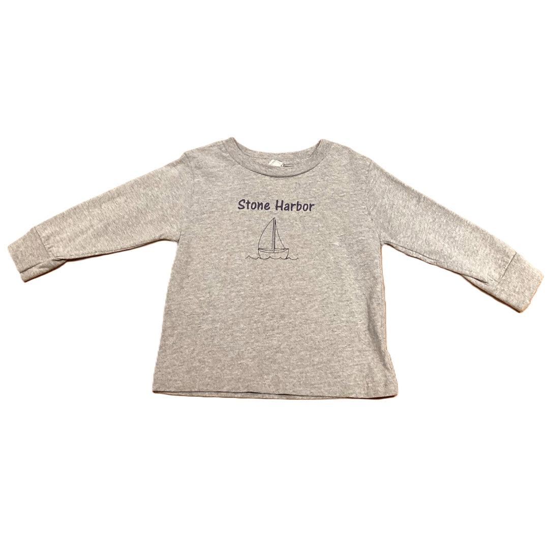 12-18 Boys Rabbit Skins Gray Stone Harbor Heavyweight Long Sleeve Tshirt